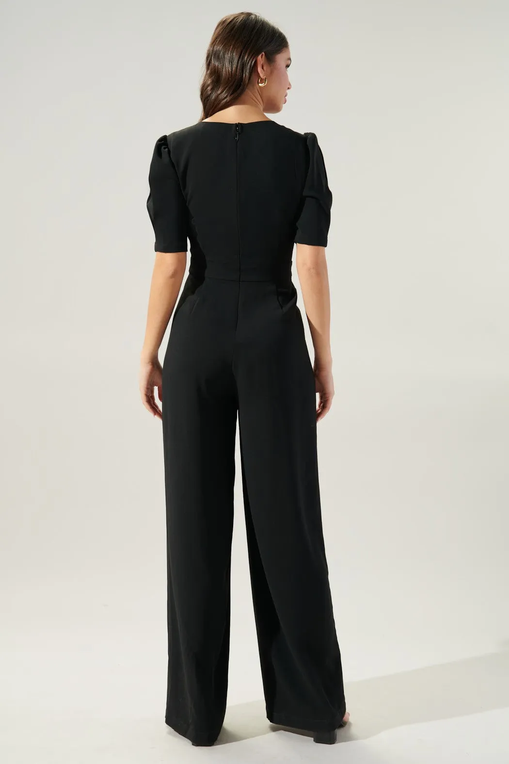 Go Getter Wide Leg Surplice Jumpsuit sold by Sugarlips product image thumbnail 2