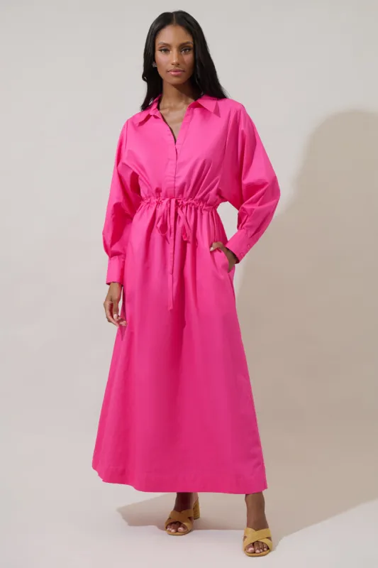 Faiza Dolman Sleeve Poplin Maxi Dress sold by Sugarlips