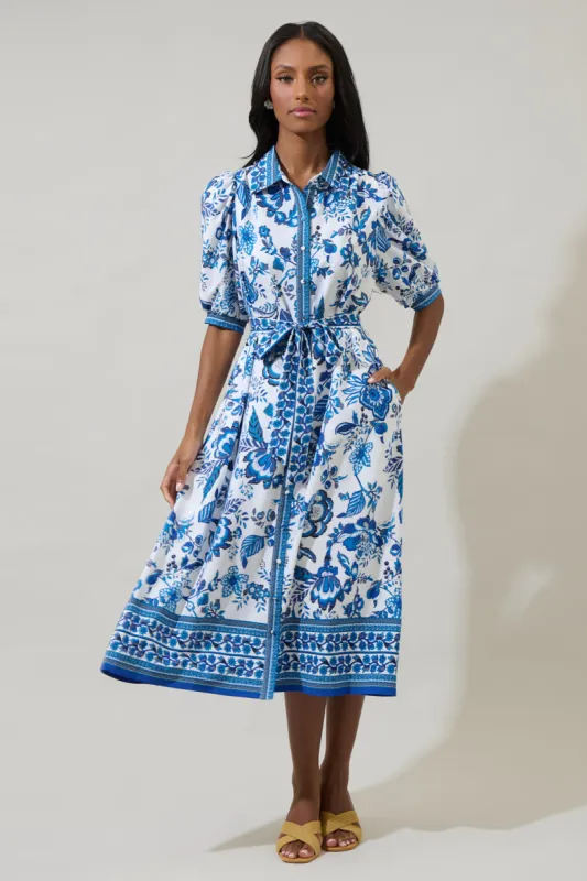 Salema Floral Vienna Midi Shirt Dress sold by Sugarlips