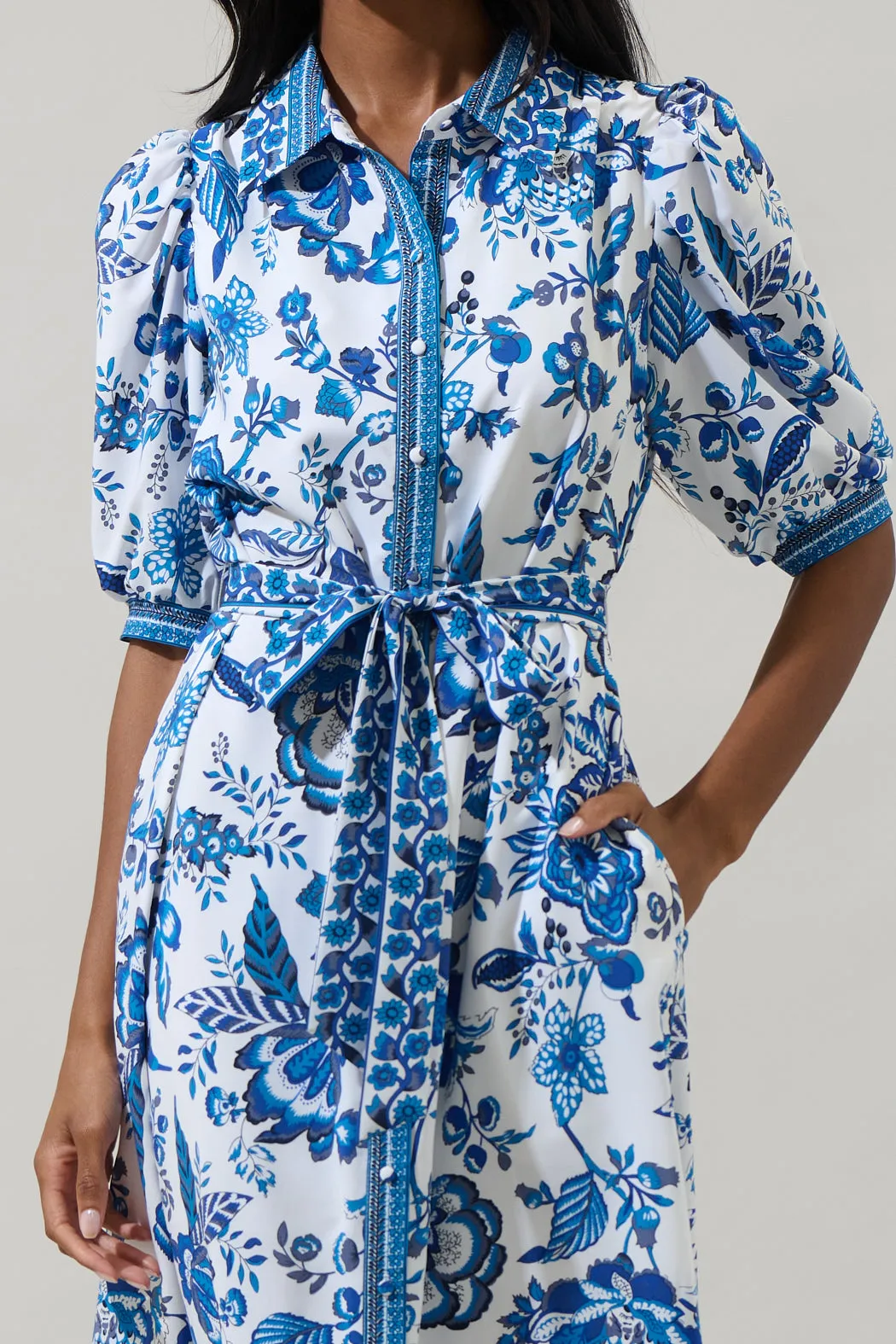 Salema Floral Vienna Midi Shirt Dress sold by Sugarlips product image thumbnail 4