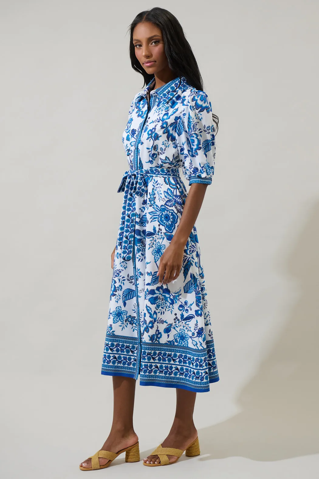 Salema Floral Vienna Midi Shirt Dress sold by Sugarlips product image thumbnail 3