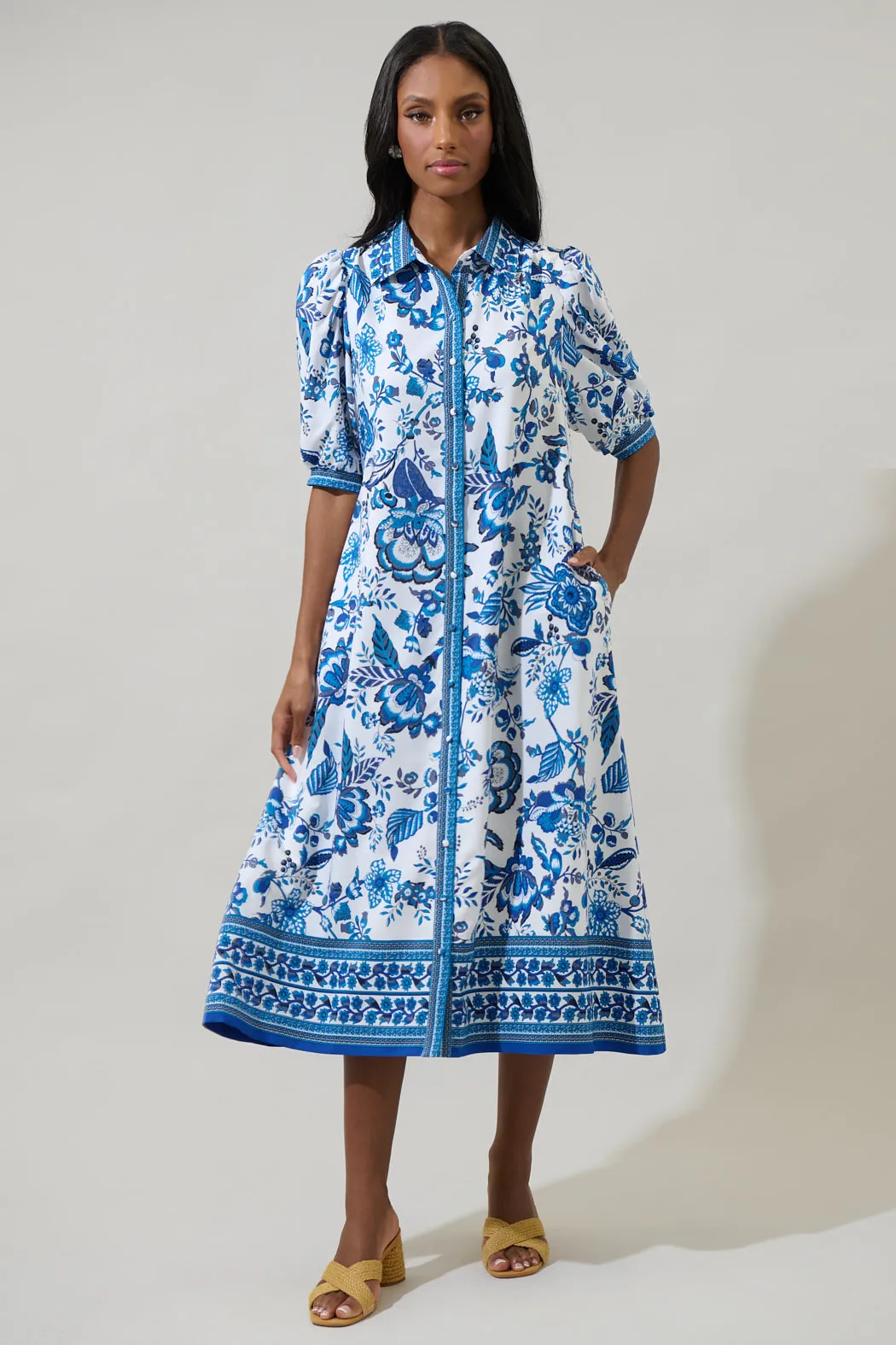 Salema Floral Vienna Midi Shirt Dress sold by Sugarlips product image thumbnail 5