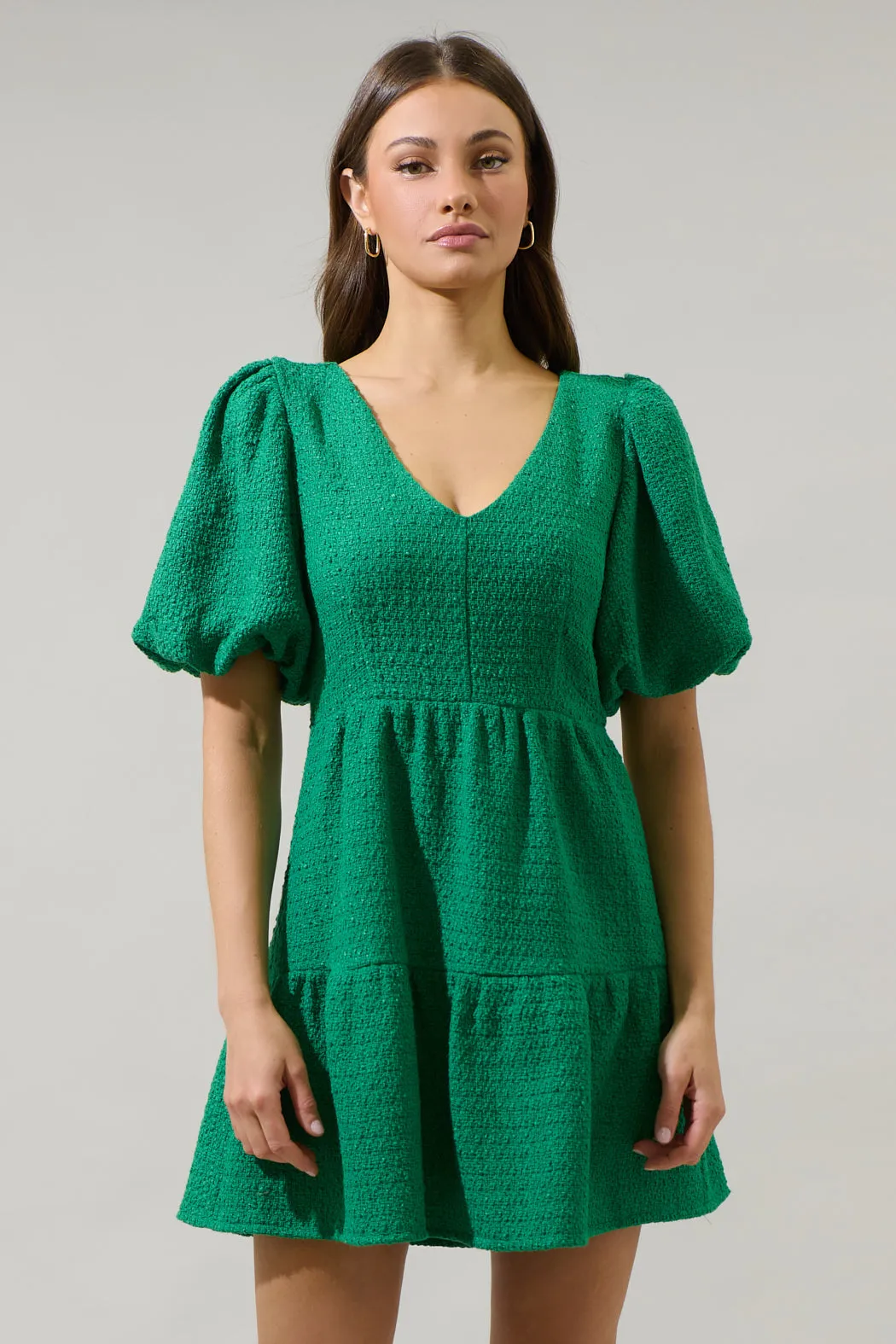 Trista Tweed May Tiered Mini Dress sold by Sugarlips