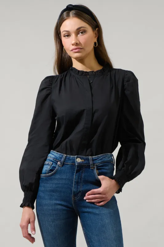 Garland Long Sleeve Ruffle Top sold by Sugarlips