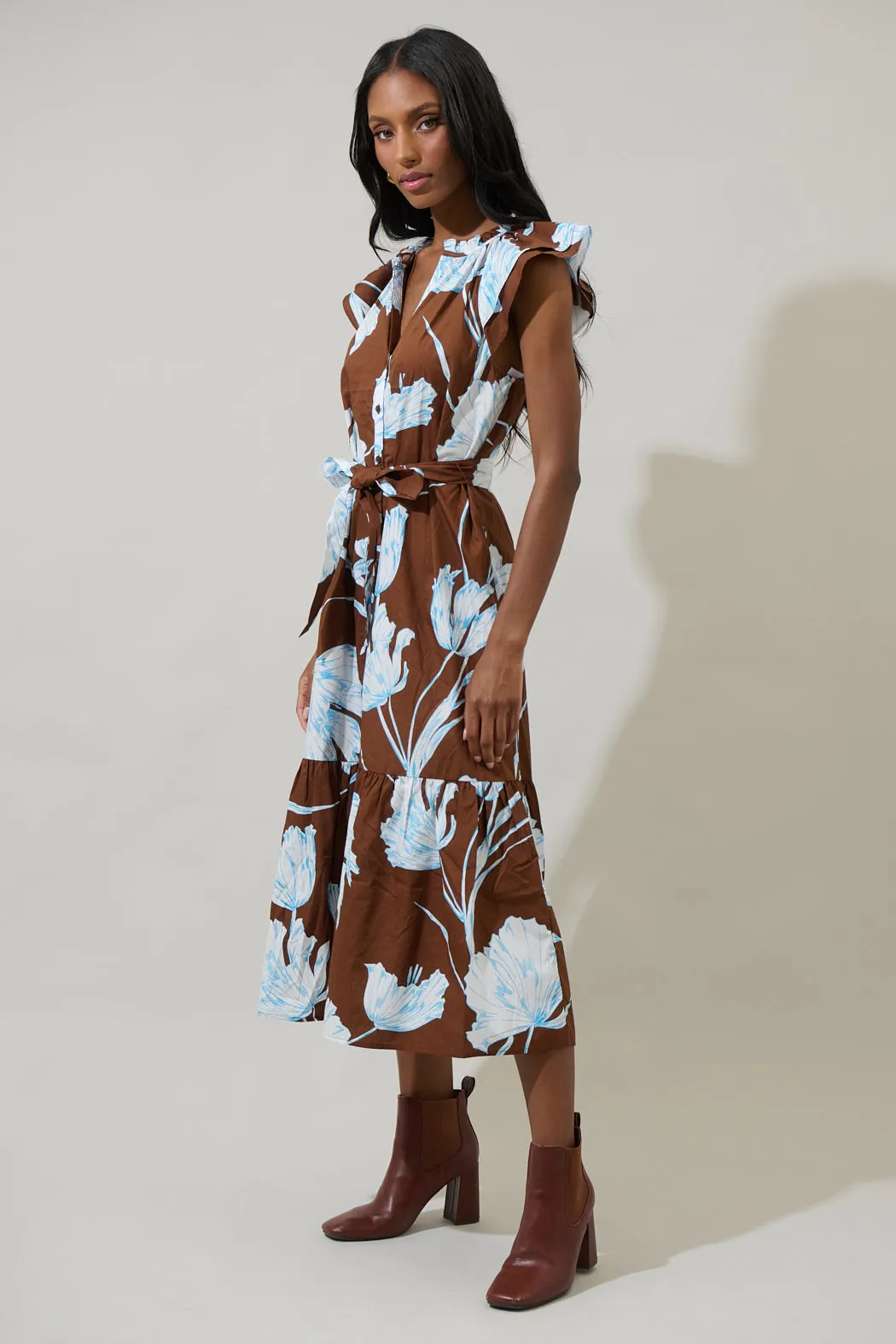 Zico Floral Dynamite Button Midi Dress sold by Sugarlips product image thumbnail 4