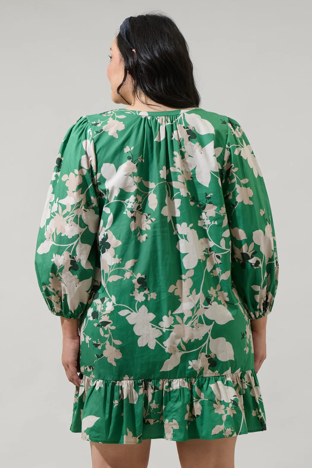 Nora Floral Whine Shift Mini Dress Curve sold by Sugarlips product image thumbnail 2