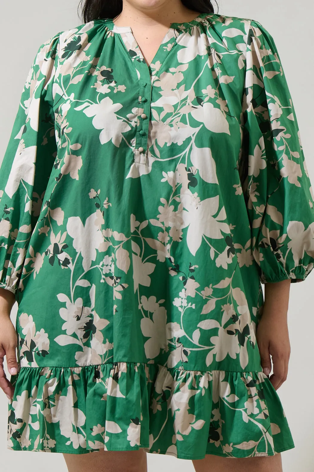 Nora Floral Whine Shift Mini Dress Curve sold by Sugarlips product image thumbnail 5