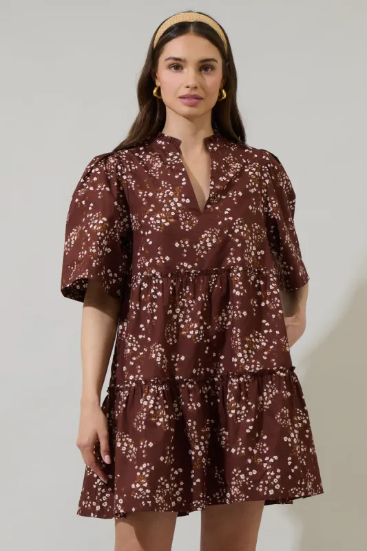 Gibson Floral Dixie Split Neck Shift Dress sold by Sugarlips