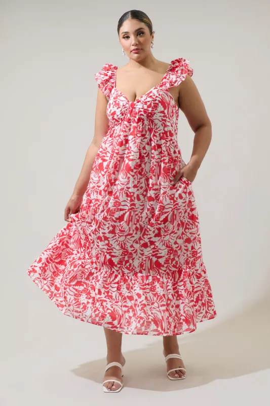 Aster Yare Smocked Cotton Voile Maxi Dress Curve sold by Sugarlips
