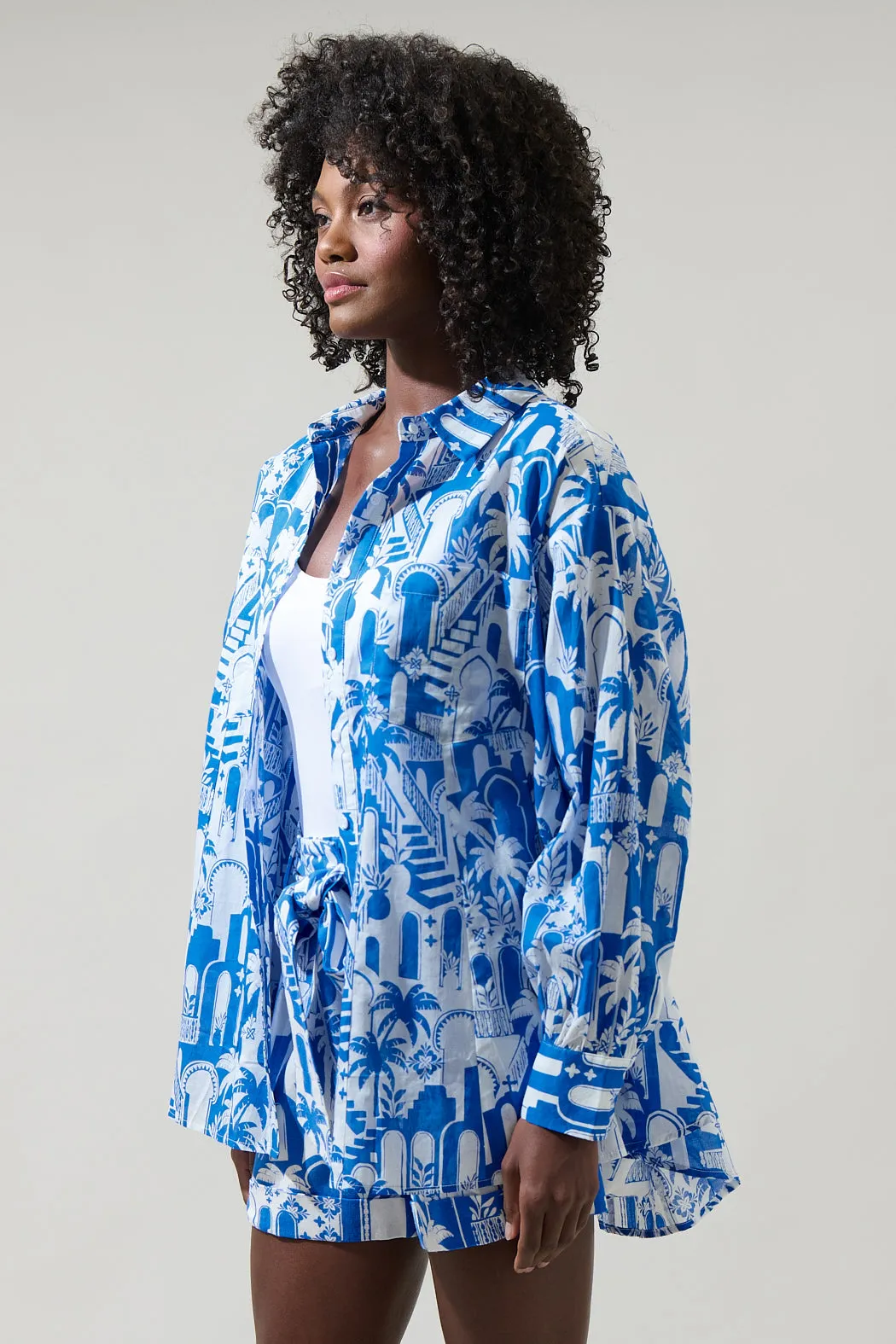 Nala Regie Boyfriend Button Down Cotton Voile Shirt sold by Sugarlips product image thumbnail 3