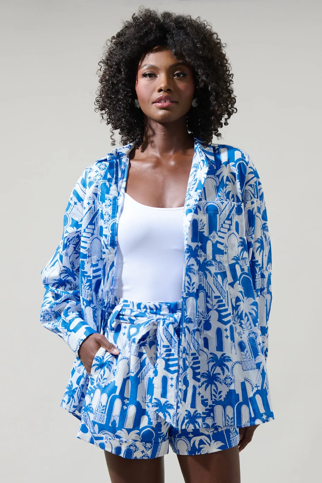 Nala Regie Boyfriend Button Down Cotton Voile Shirt sold by Sugarlips
