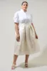 Lola Jacquard Pleated Midi Skirt Curve sold by Sugarlips