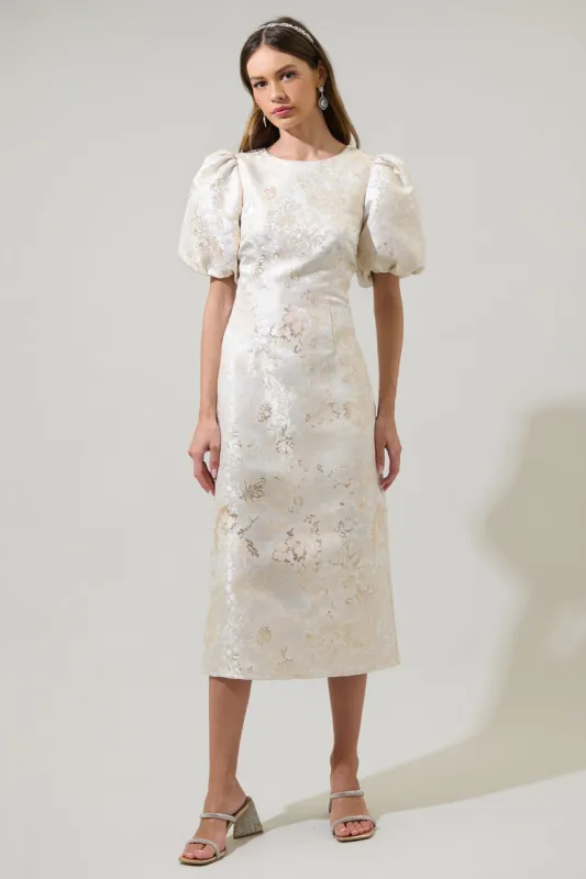 Lola Jacquard Cut Out Midi Dress sold by Sugarlips