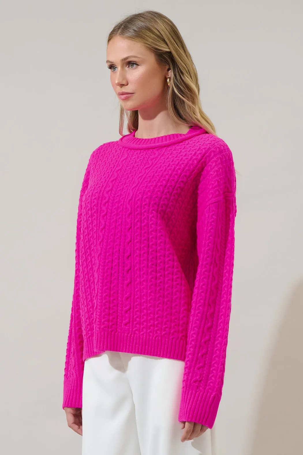 Pammie Knit Dropped Long Sleeve Sweater sold by Sugarlips product image thumbnail 4