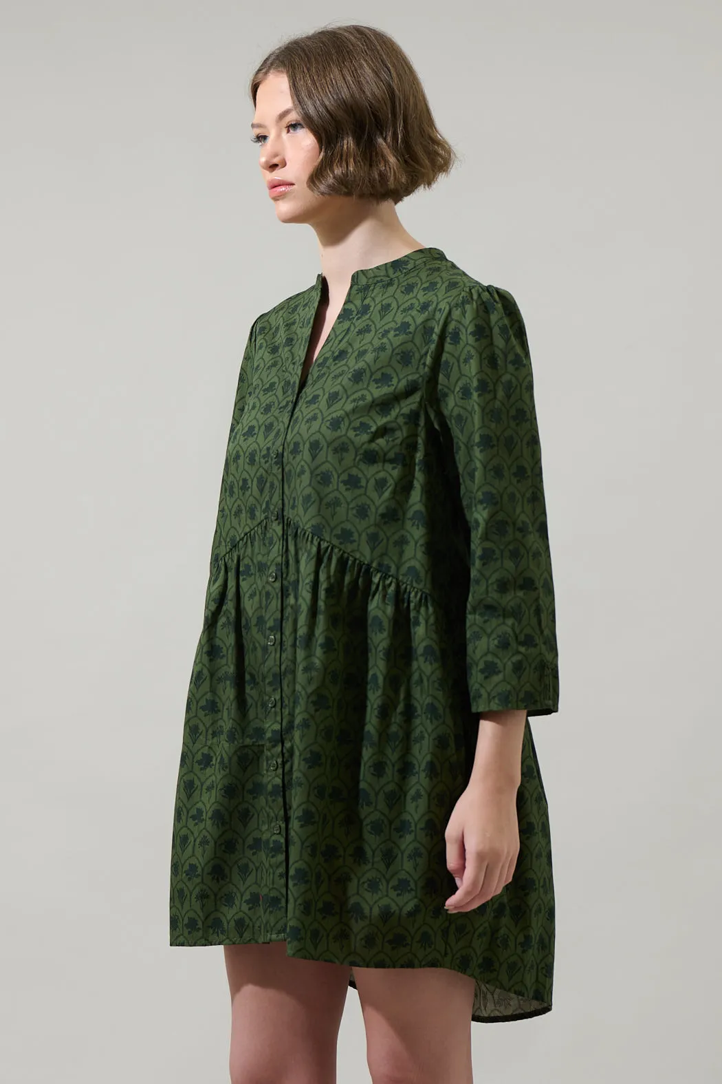 Zinnia Floral Brie Button Down Mini Dress sold by Sugarlips product image thumbnail 3