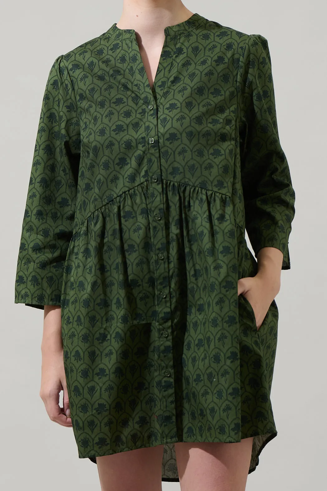 Zinnia Floral Brie Button Down Mini Dress sold by Sugarlips product image thumbnail 5