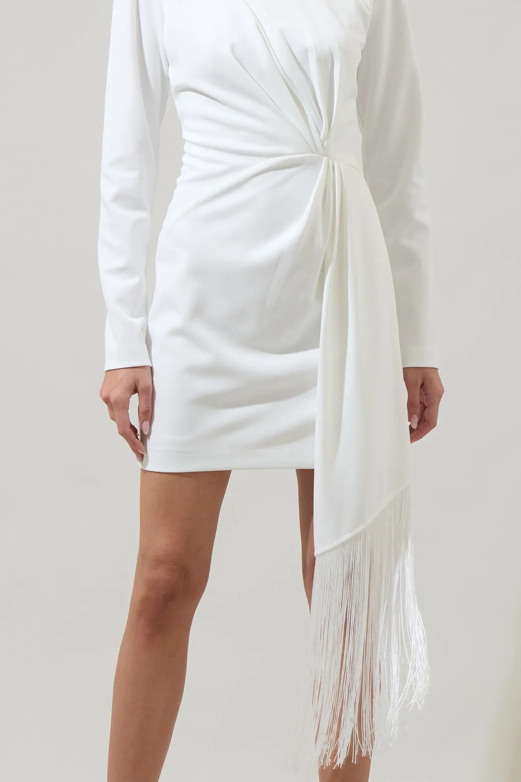 Karlie Pleated Fringe Tassel Mini Dress sold by Sugarlips product image thumbnail 4