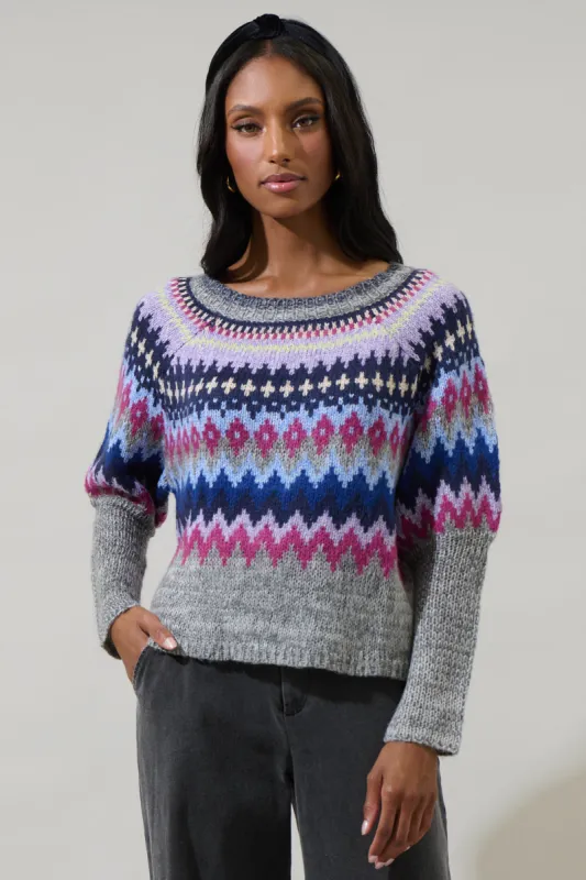 Daria Fair Isle Crewneck Sweater sold by Sugarlips