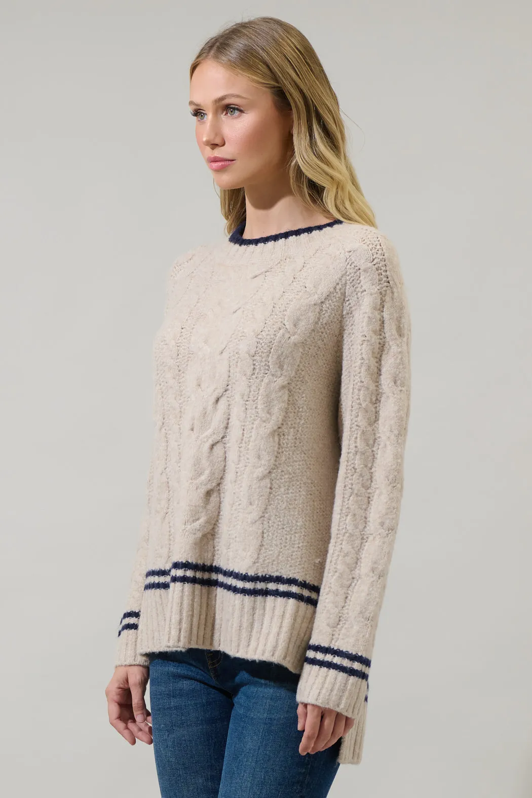Eudora Oversized Cable Knit Sweater sold by Sugarlips product image thumbnail 3
