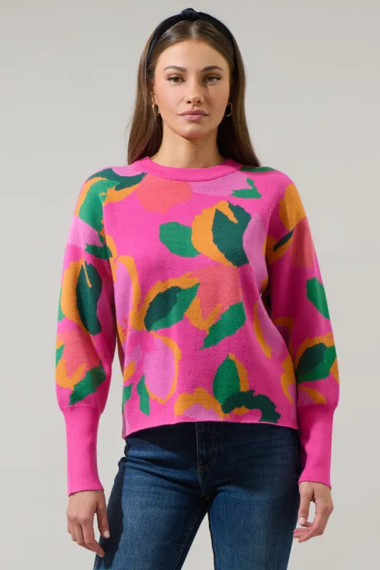 Ruthy Fresh Pick Floral Puff Sleeve Sweater sold by Sugarlips
