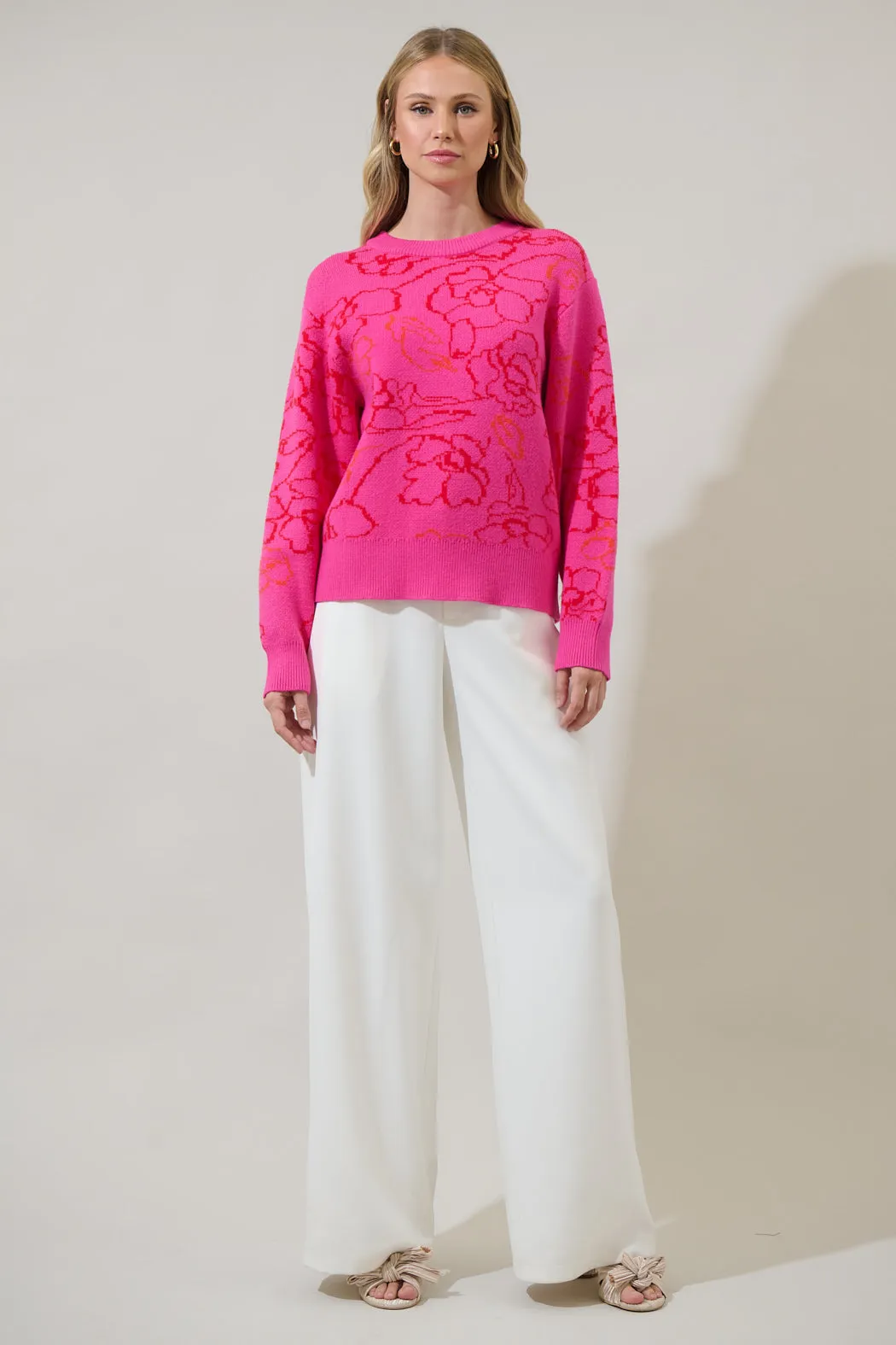 Perry Floral Dropped Shoulder Sweater sold by Sugarlips product image thumbnail 4