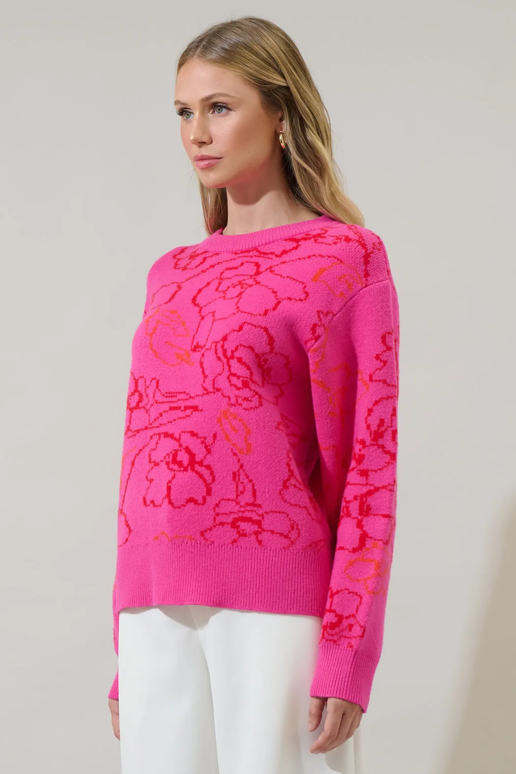 Perry Floral Dropped Shoulder Sweater sold by Sugarlips product image thumbnail 3