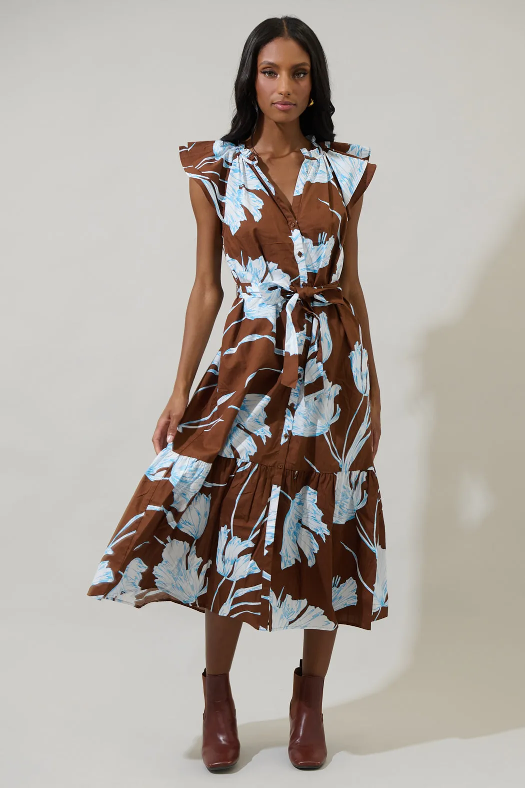 Zico Floral Charlotte Button Midi Dress sold by Sugarlips product image thumbnail 2