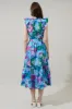 Lavera Floral Charlotte Button Midi Dress sold by Sugarlips