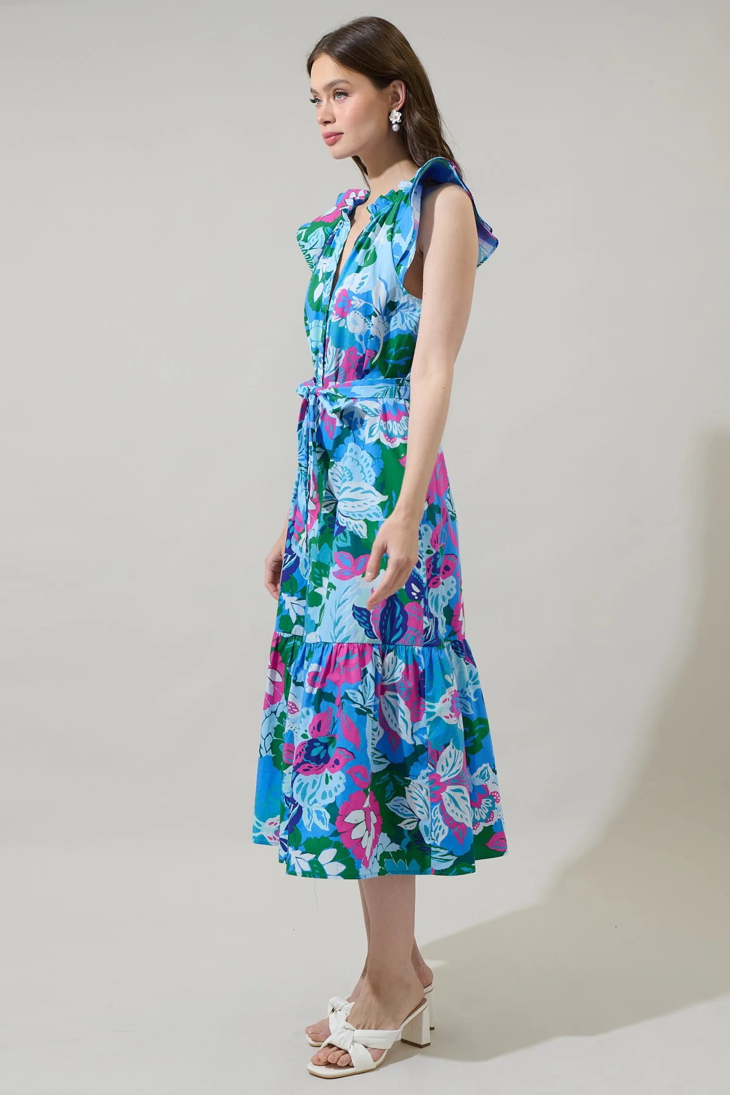 Lavera Floral Charlotte Button Midi Dress sold by Sugarlips product image thumbnail 4