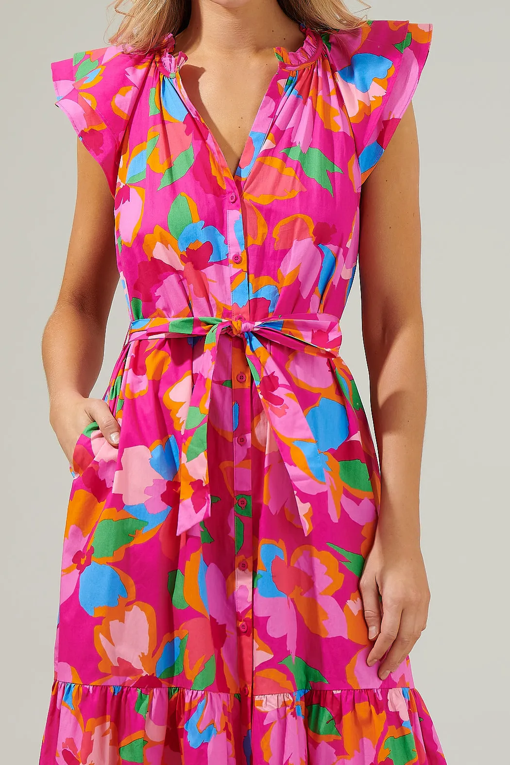 Daphne Floral Charlotte Button Midi Dress sold by Sugarlips product image thumbnail 5