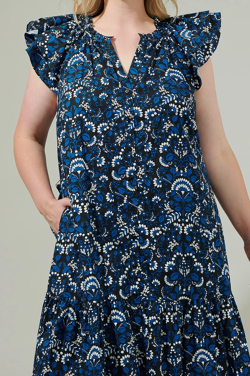 Etta Floral Charlotte Button Midi Dress Curve sold by Sugarlips product image thumbnail 2