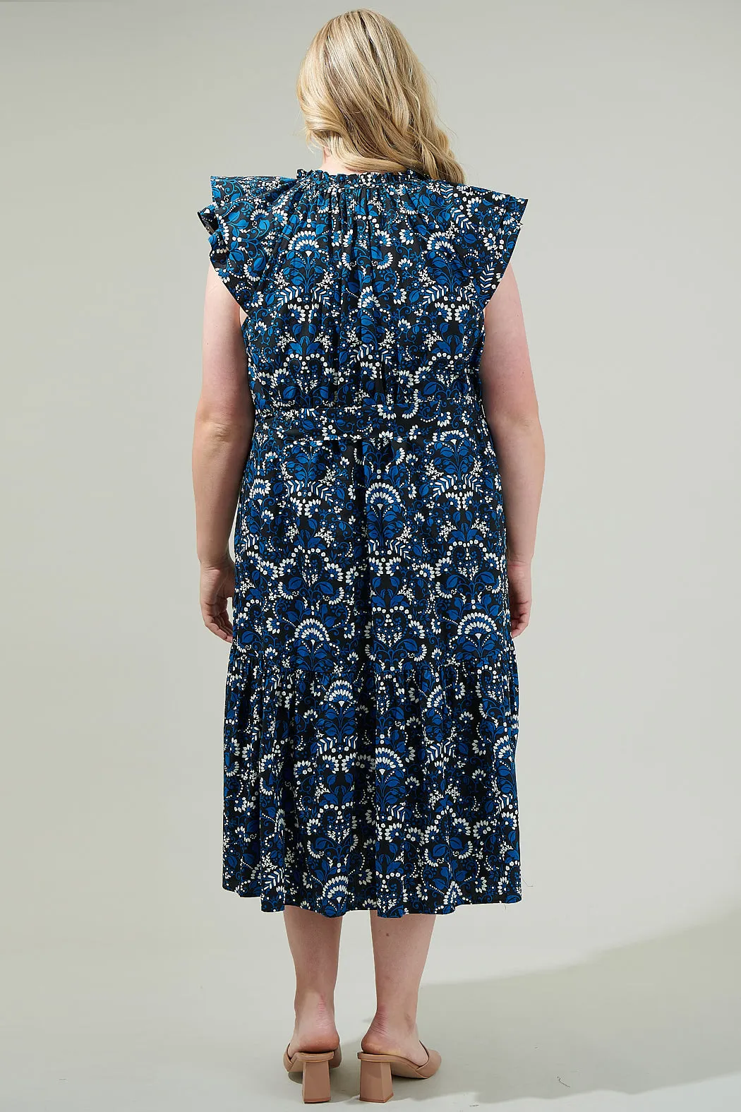 Etta Floral Charlotte Button Midi Dress Curve sold by Sugarlips product image thumbnail 4