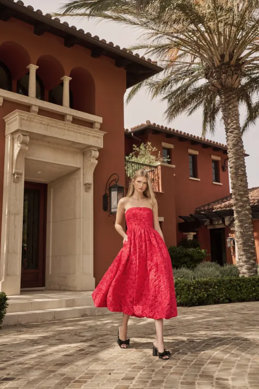 Arielle Jacquard Belle Strapless Maxi Dress sold by Sugarlips