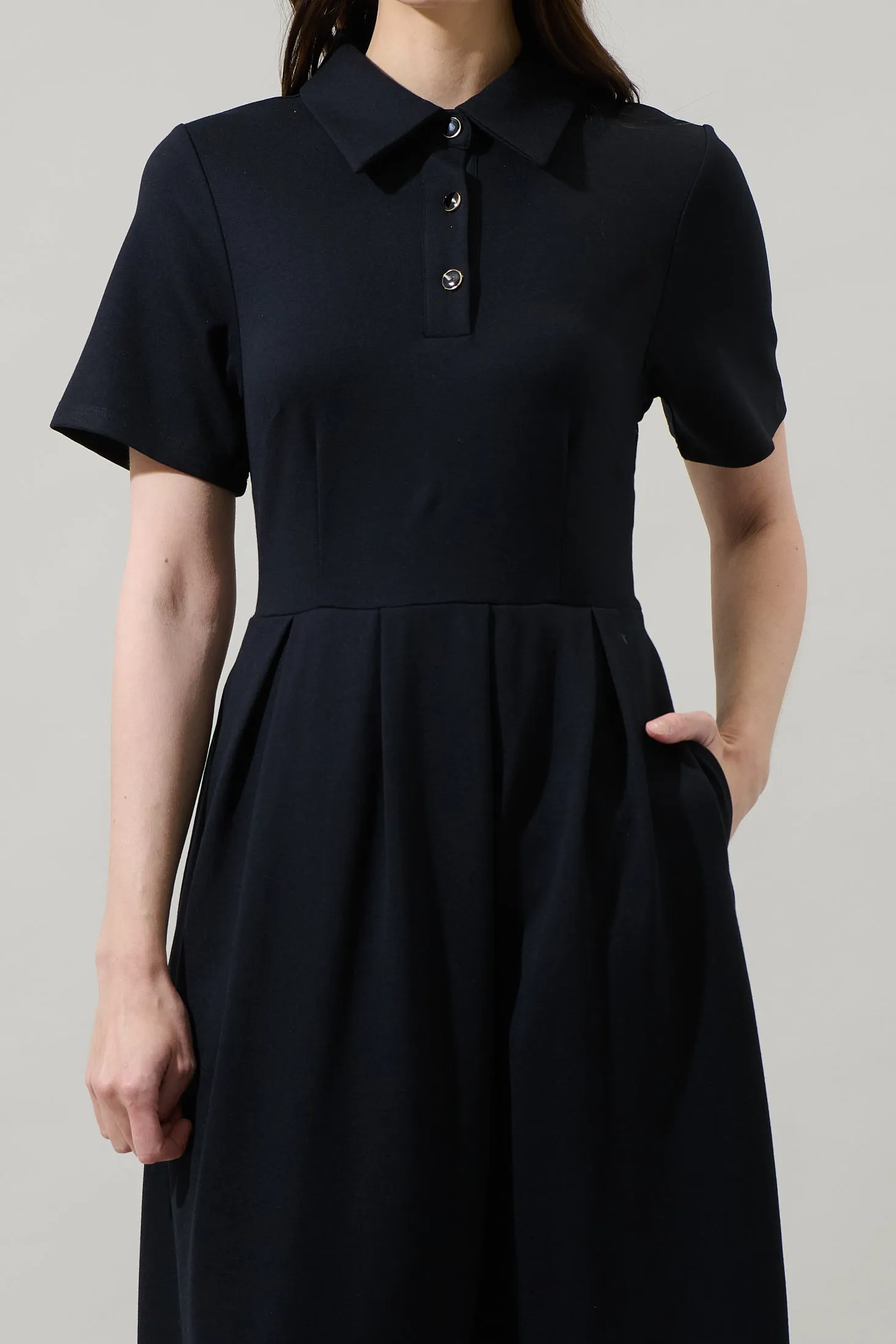 Aimee Collared Pleated Midi Dress sold by Sugarlips product image thumbnail 4