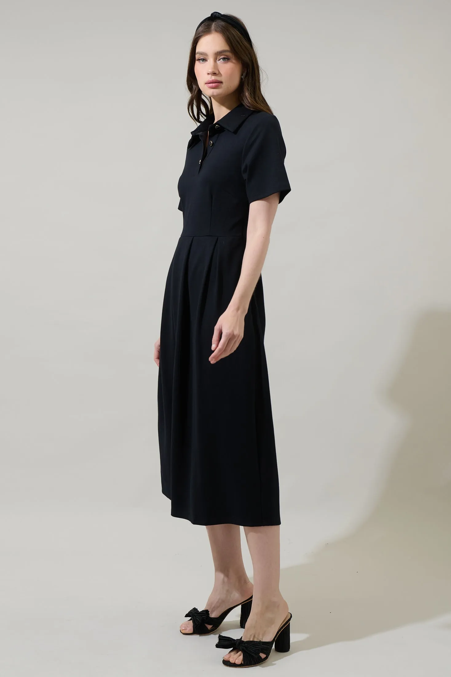 Aimee Collared Pleated Midi Dress sold by Sugarlips product image thumbnail 3