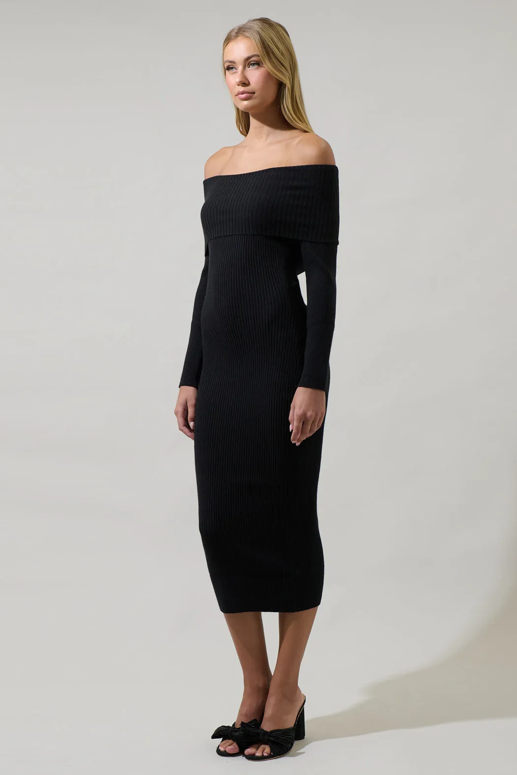 Vonnie Off the Shoulder Midi Sweater Dress sold by Sugarlips product image thumbnail 3