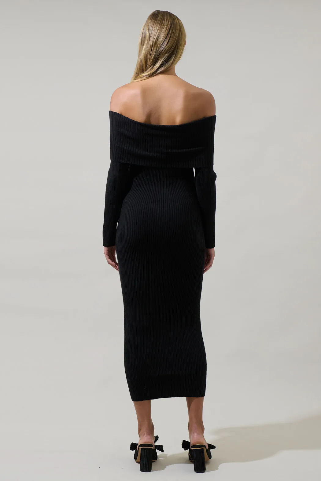 Vonnie Off the Shoulder Midi Sweater Dress sold by Sugarlips product image thumbnail 2