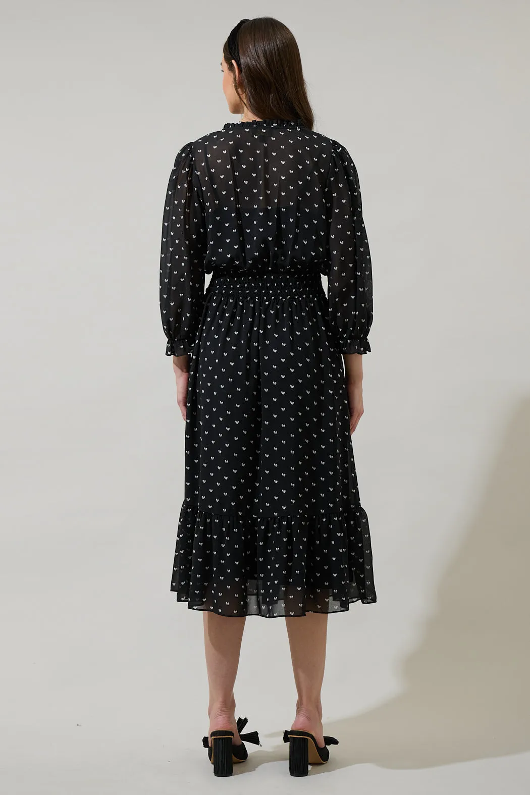 Rosaly Bow Irene Smocked Midi Dress sold by Sugarlips product image thumbnail 2