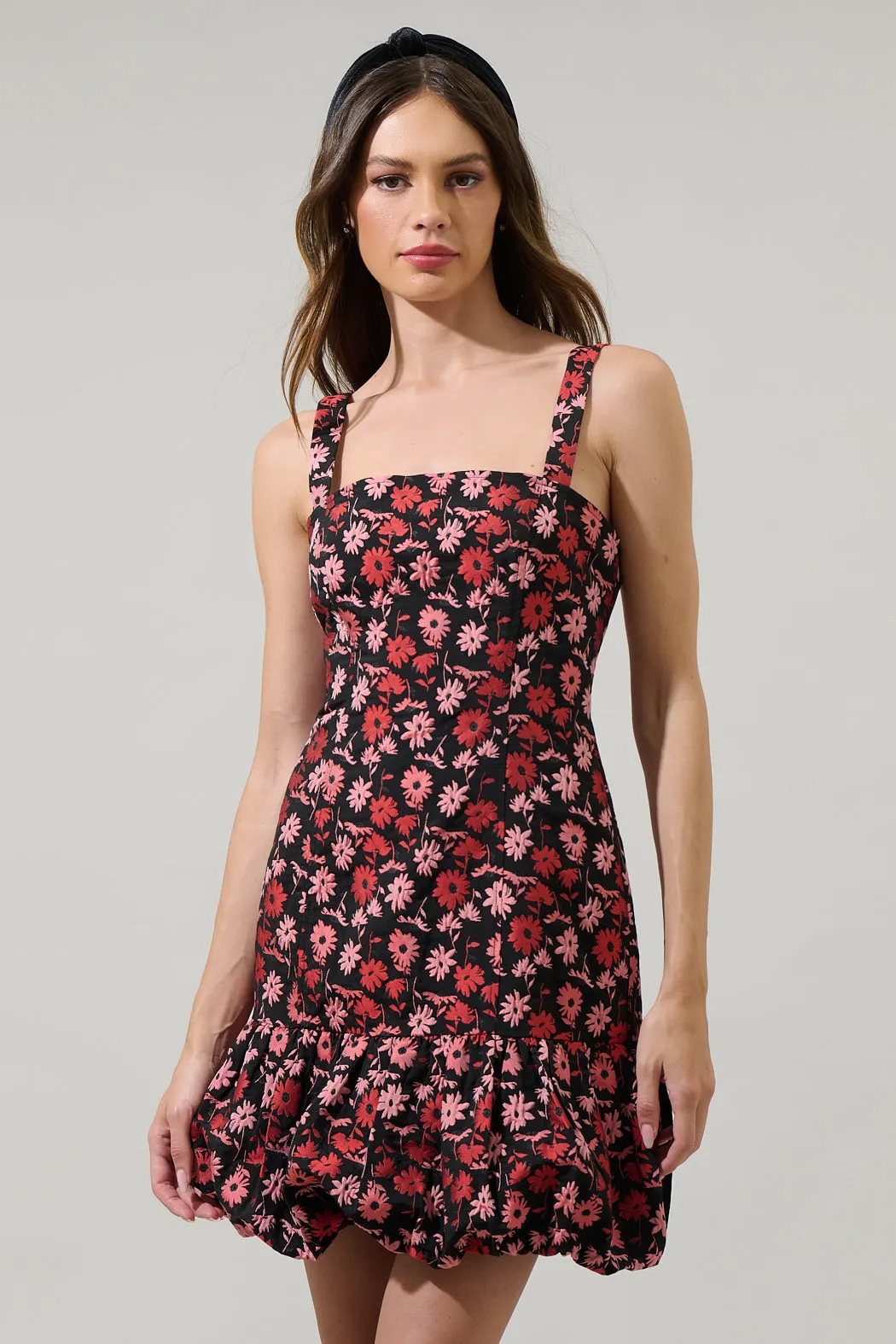 Fredonia Floral Jacquard Eloy Ruffle Mini Dress sold by Sugarlips