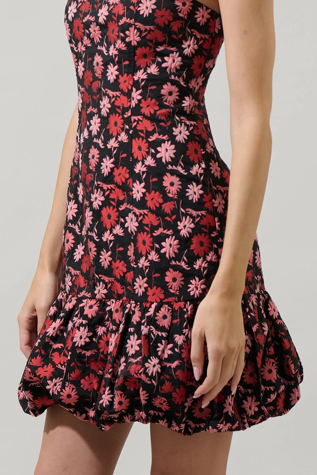 Fredonia Floral Jacquard Eloy Ruffle Mini Dress sold by Sugarlips product image thumbnail 5