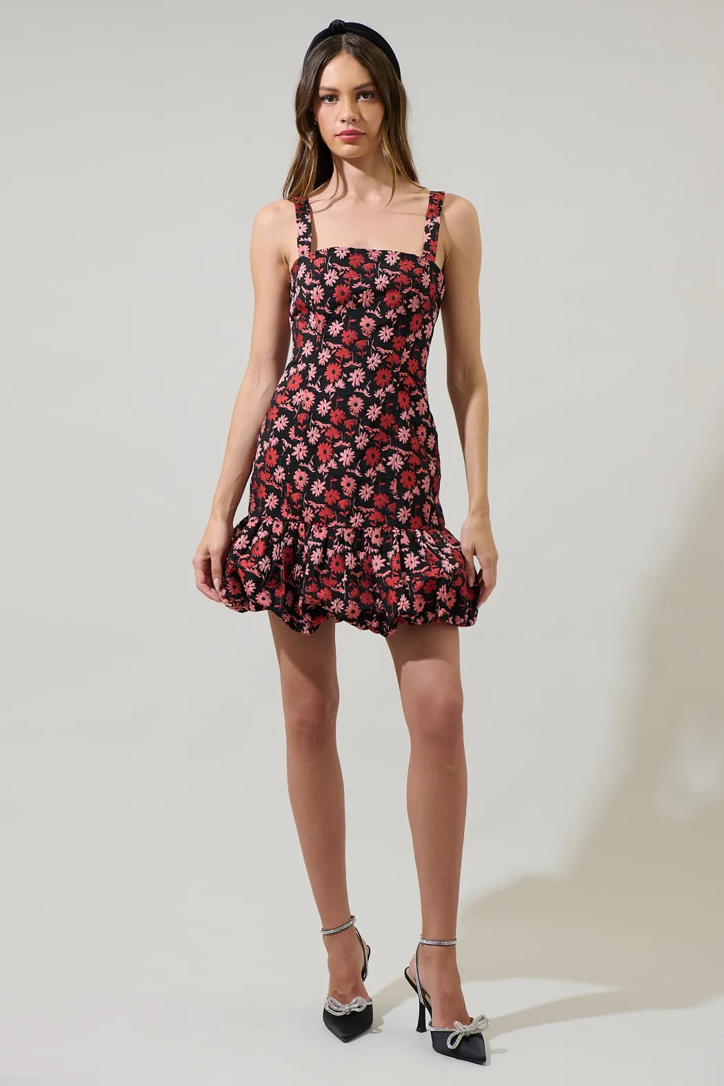 Fredonia Floral Jacquard Eloy Ruffle Mini Dress sold by Sugarlips product image thumbnail 4