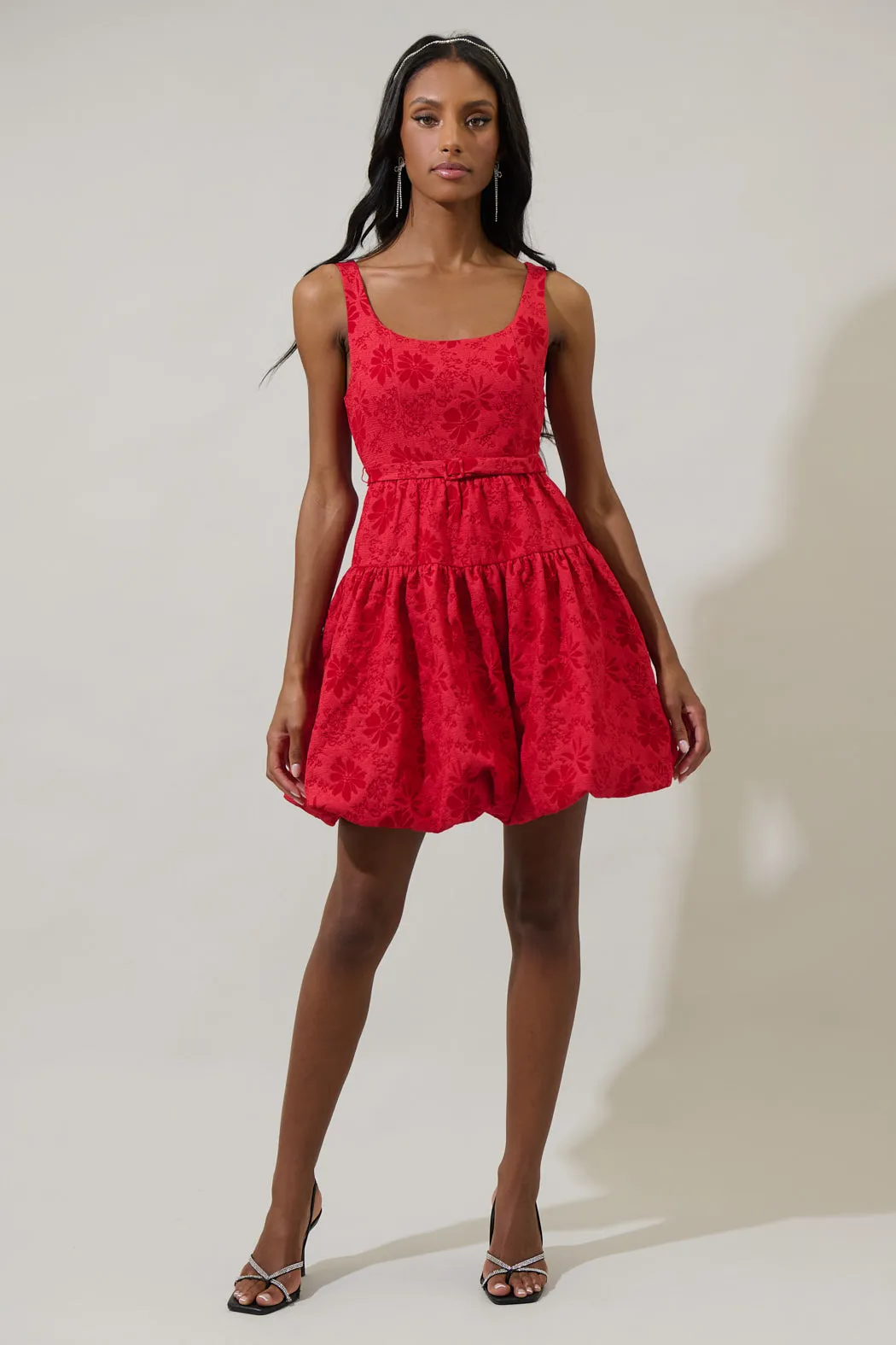 Tulsa Floral Jacquard Drea Bubble Mini Dress sold by Sugarlips product image thumbnail 5