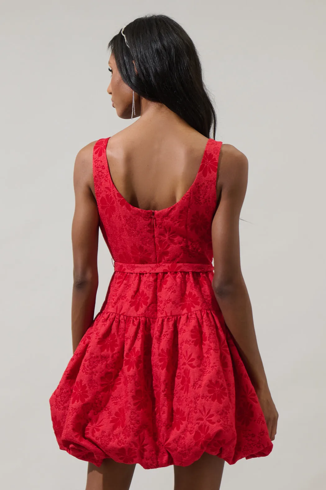 Tulsa Floral Jacquard Drea Bubble Mini Dress sold by Sugarlips product image thumbnail 3