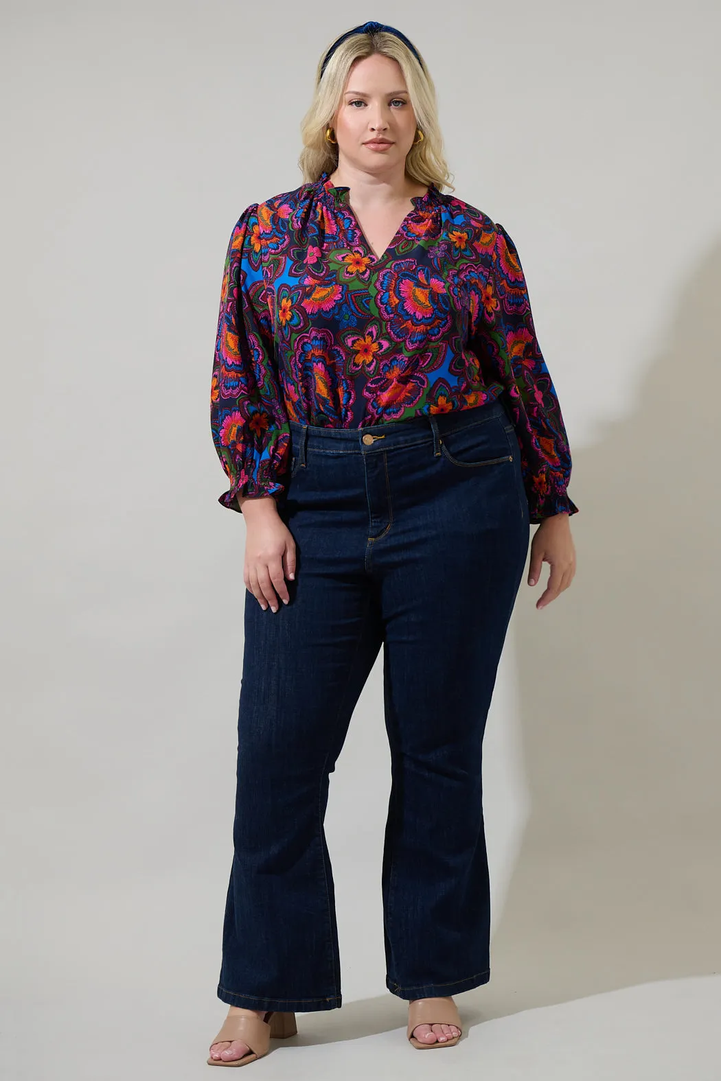 Raveena Midnight Groover Split Neck Blouse Curve sold by Sugarlips product image thumbnail 4