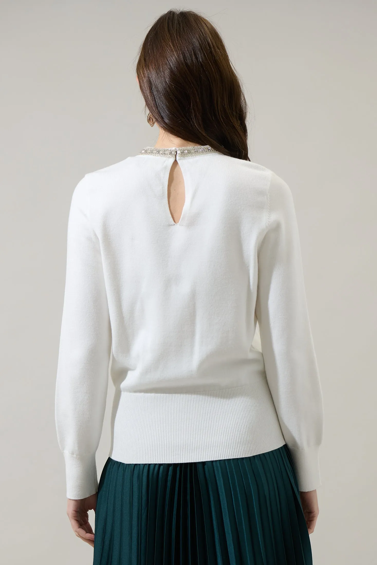 Caddice Beaded Embellished Crewneck Sweater sold by Sugarlips product image thumbnail 2