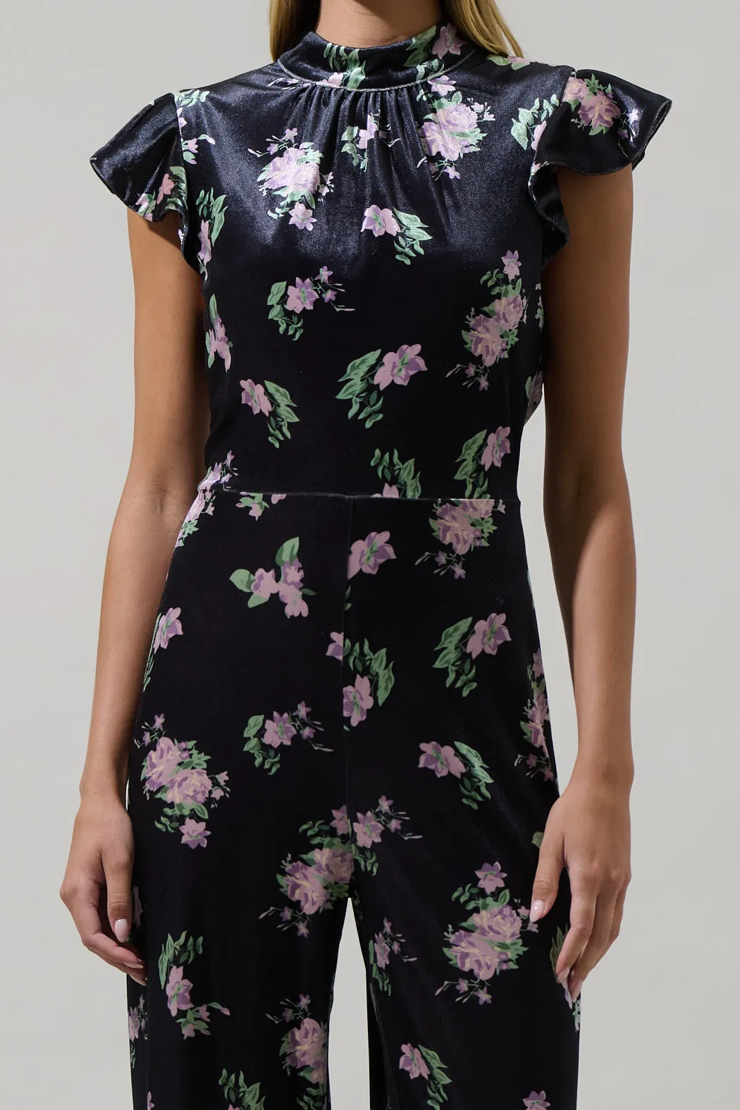 Erica Floral Arabella Mock Neck Wide Leg Jumpsuit sold by Sugarlips product image thumbnail 4