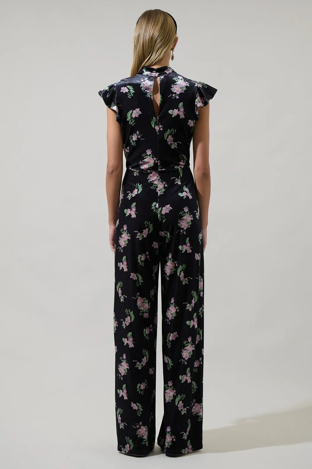 Erica Floral Arabella Mock Neck Wide Leg Jumpsuit sold by Sugarlips product image thumbnail 2
