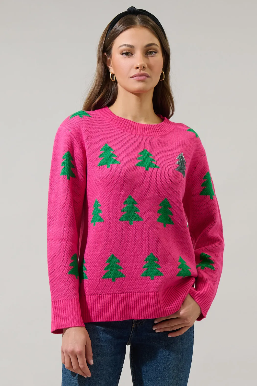 Under the Tree Sequin Crewneck Sweater sold by Sugarlips product image thumbnail 2
