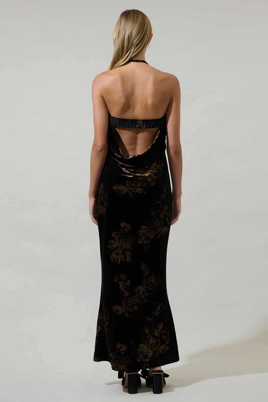 Ace Floral Dynamite Velvet Strapless Maxi Dress sold by Sugarlips product image thumbnail 2