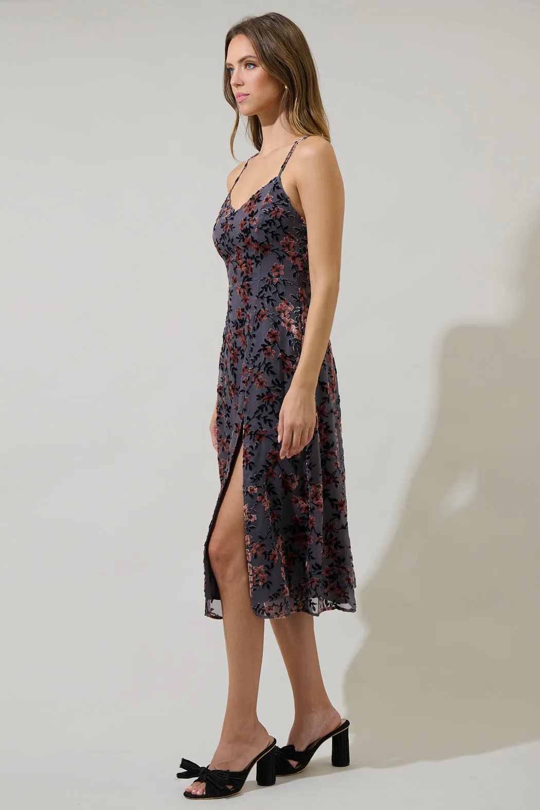 Liberty Floral Midnight Parting Ways Midi Dress sold by Sugarlips product image thumbnail 3